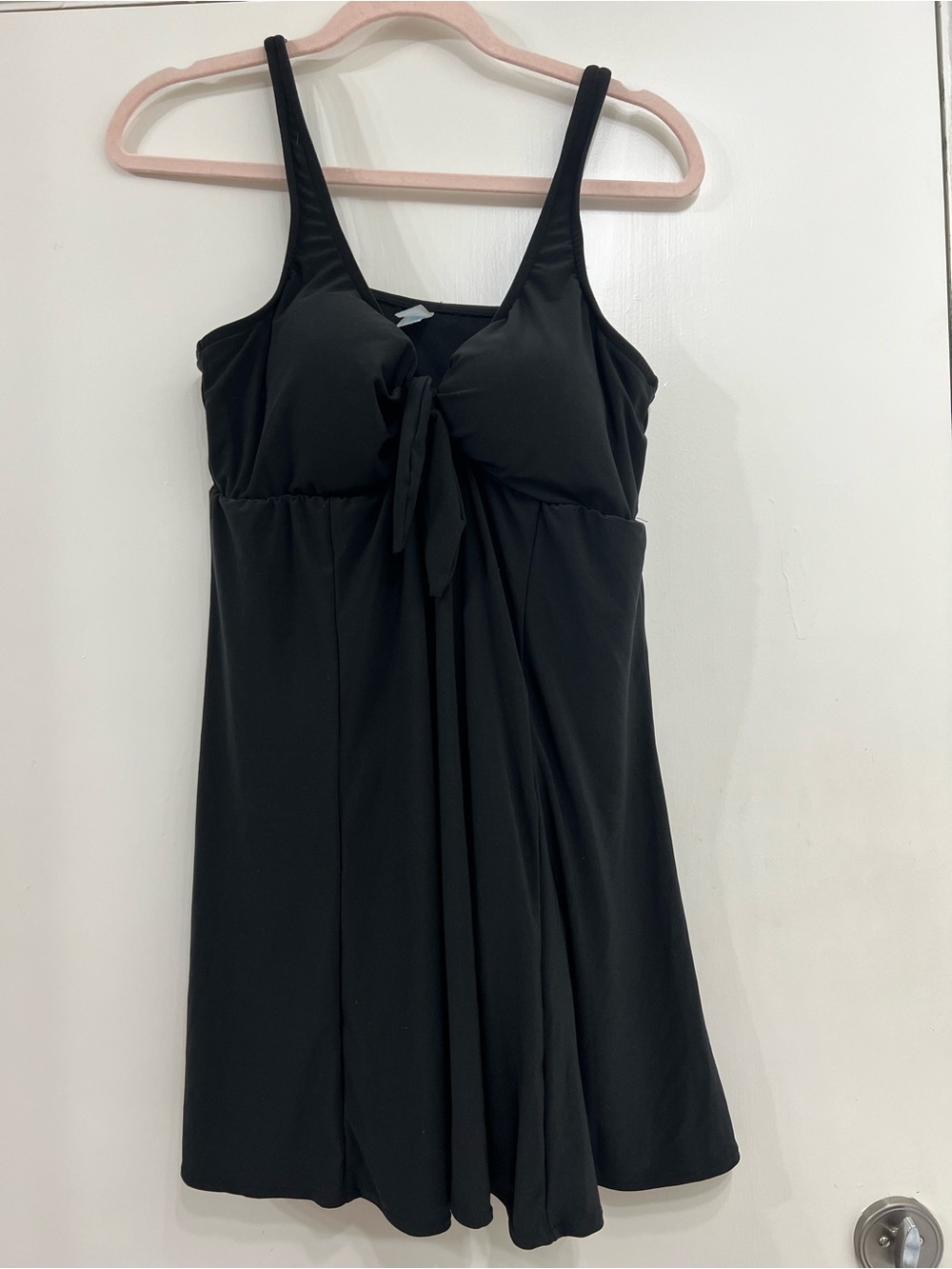 Bal Harbour Woman's 16W Layered  Modest Black Swimsuit One Piece Swim Dress